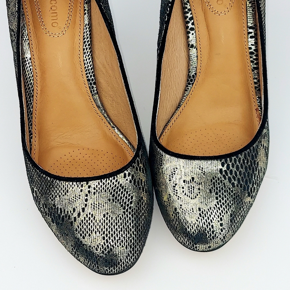 Anthropologie Corso Como Anya Pumps Metallic Lace 7.5 - Picture 8 of 14